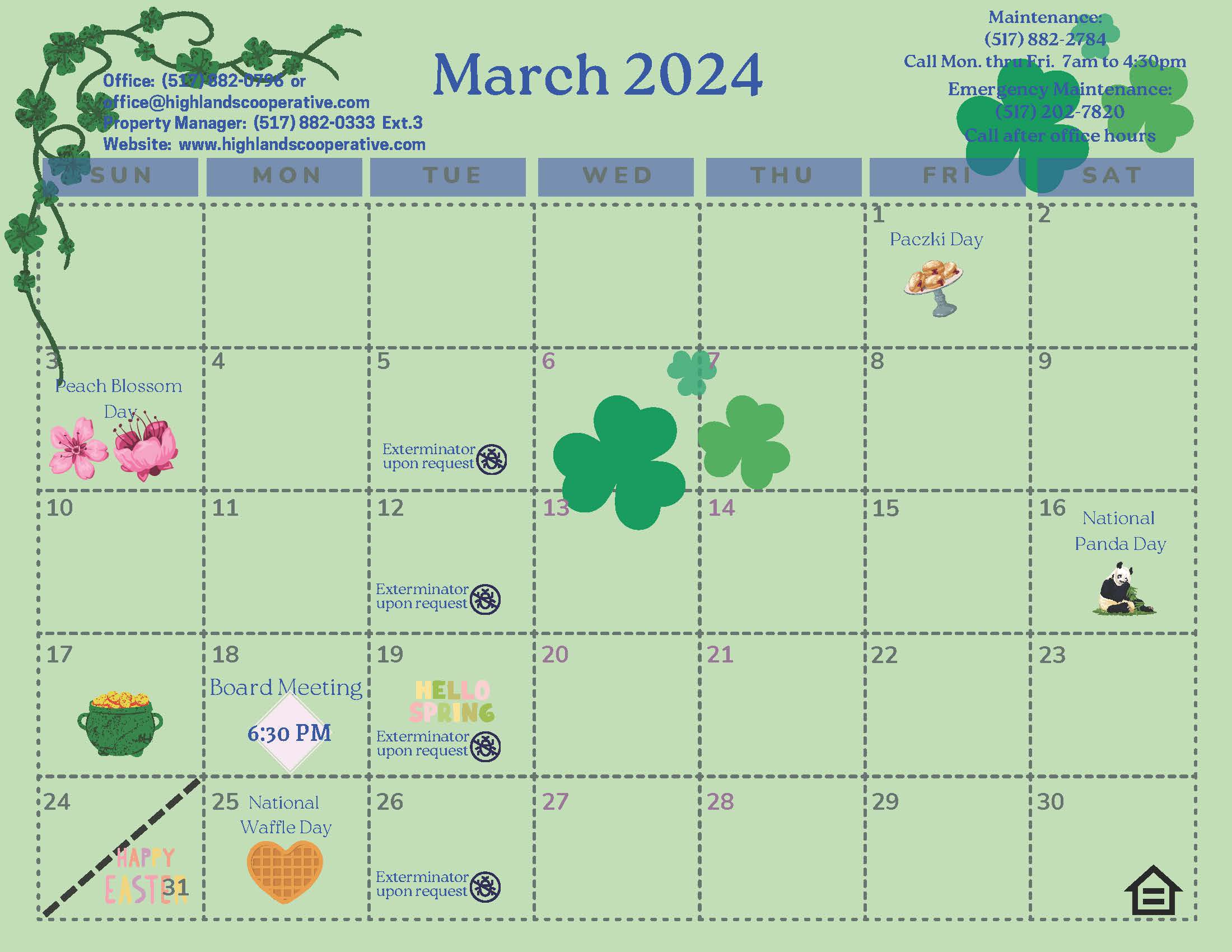 MARCH 2024 Calendar