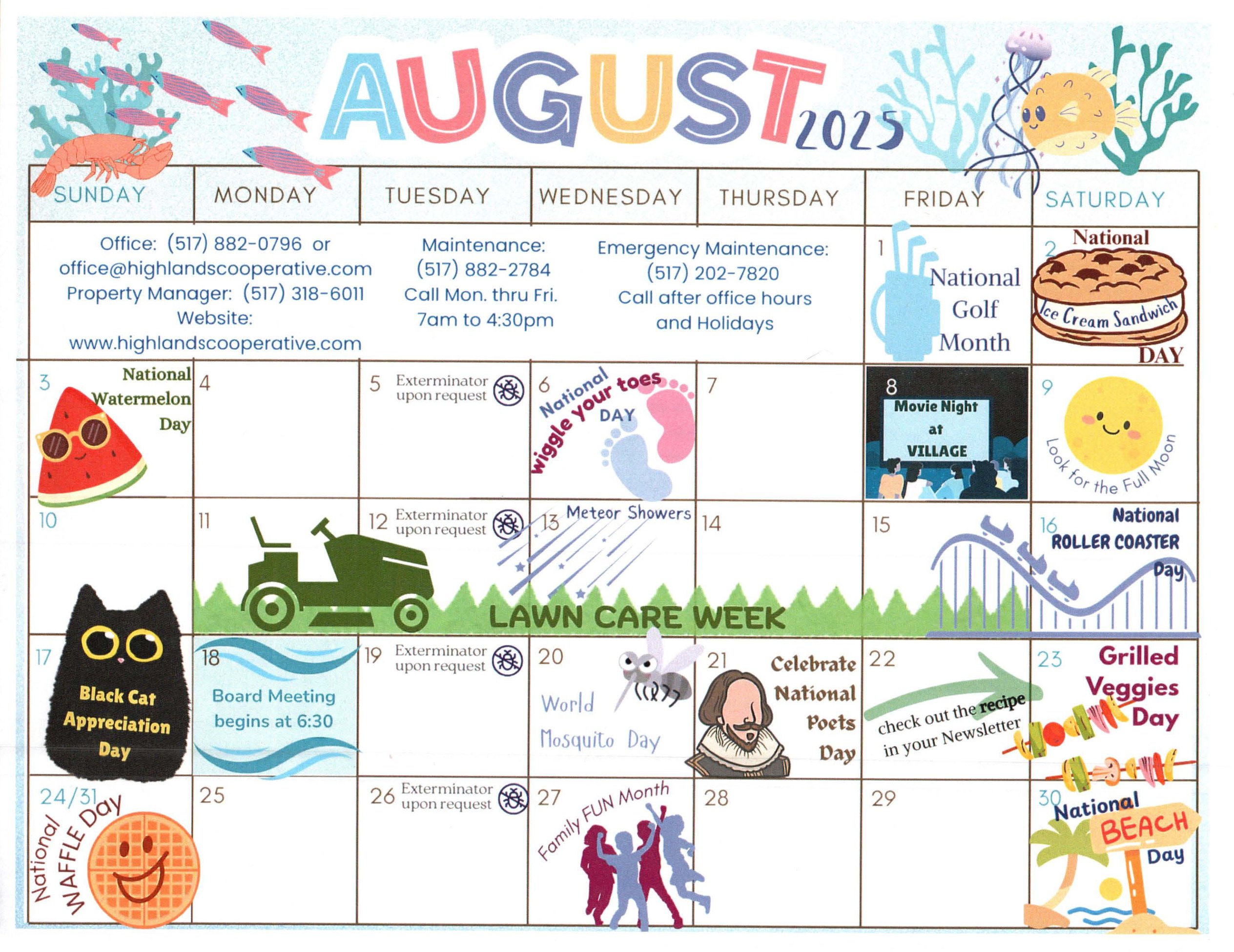 August Calendar 2025