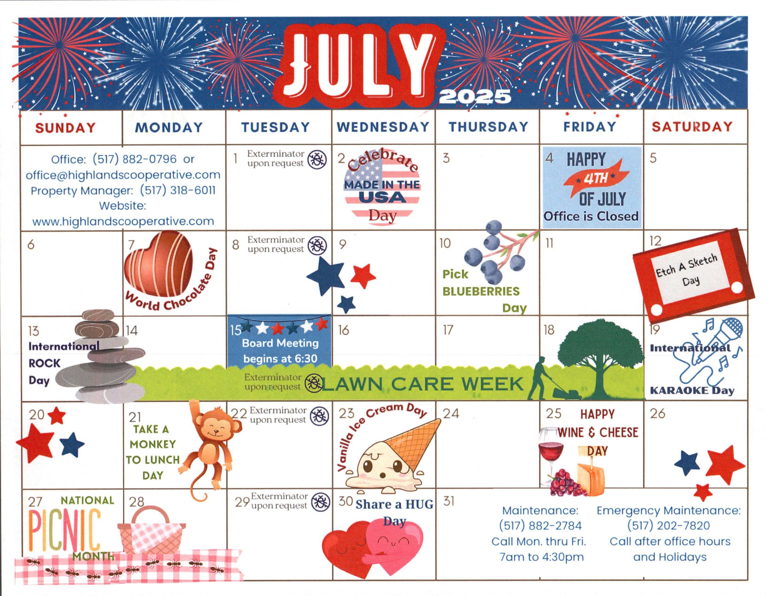 July Calendar 2025