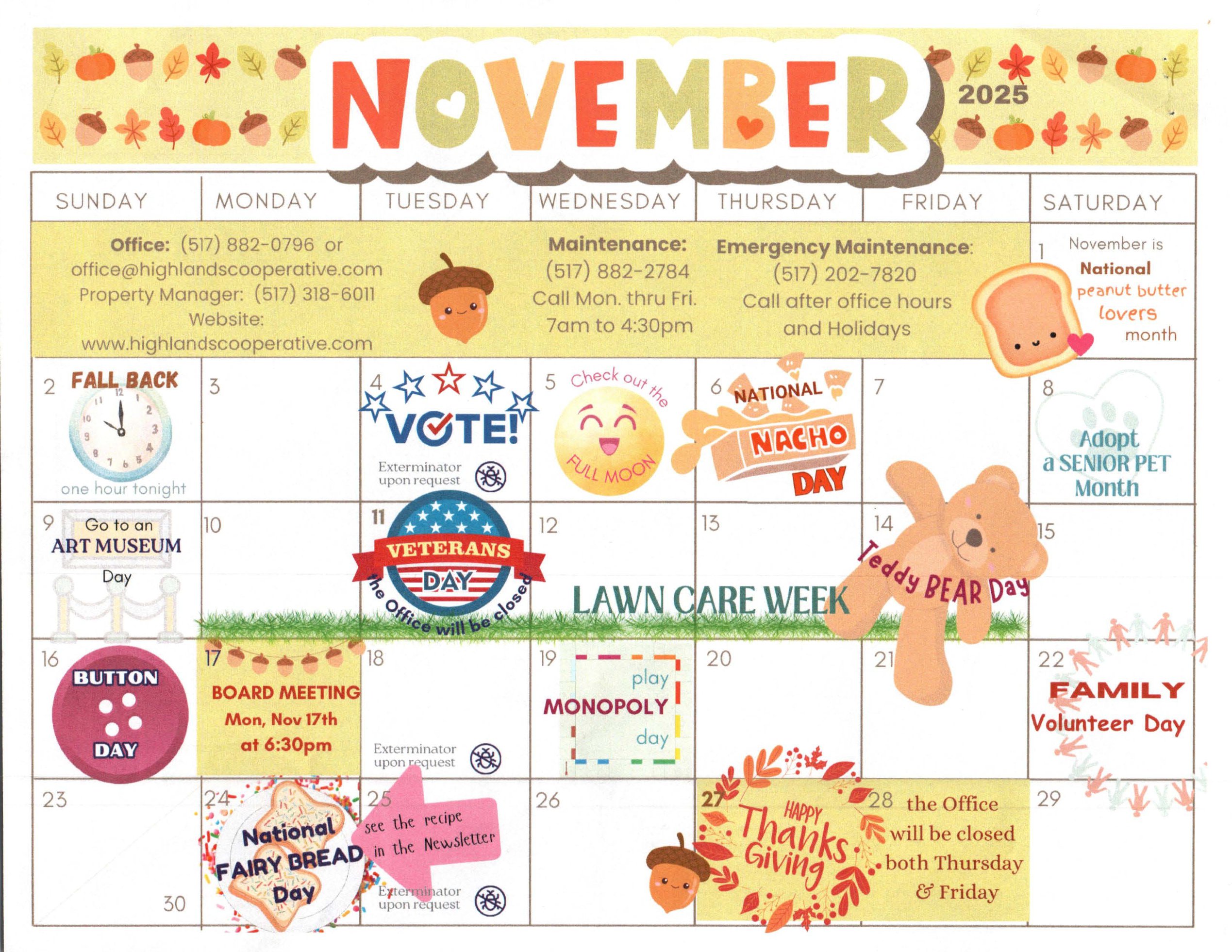 November calendar