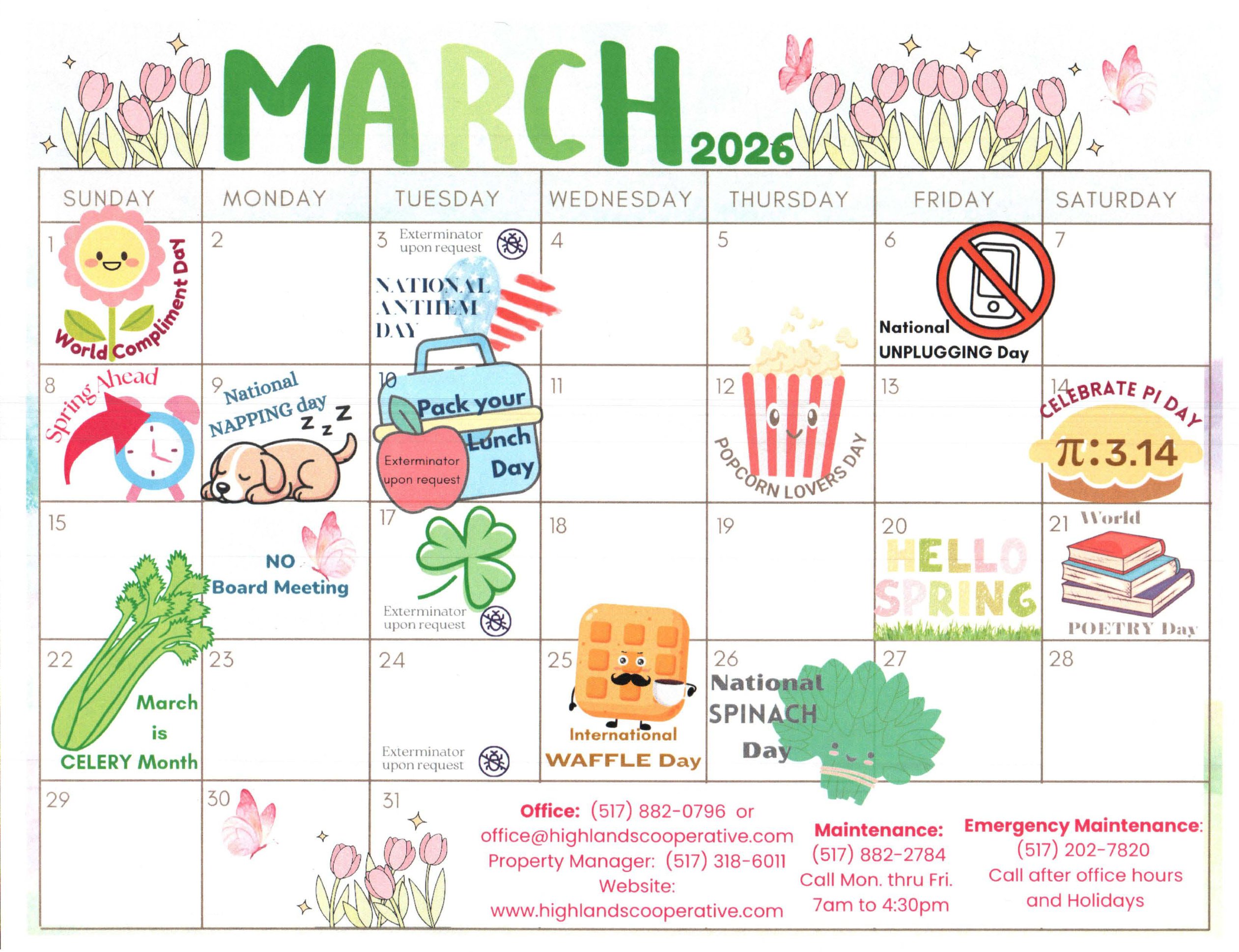 MARCH 2024 Calendar